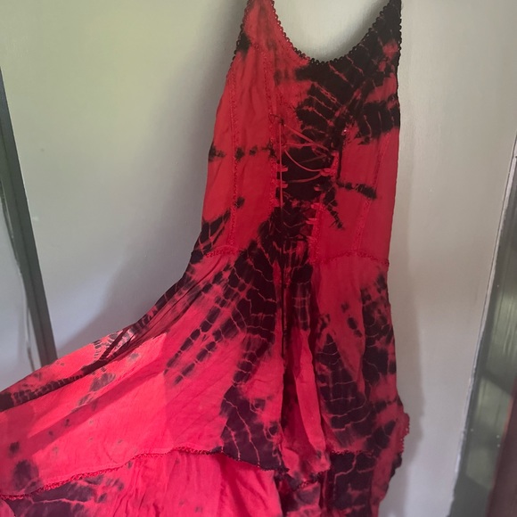 ❤️Real Y2K vintage bustier basque waist milkmaid corseted handkerchief dress🌹 - Picture 7 of 7